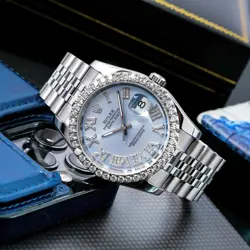 ROLEX DATEJUST 36MM 116234 BLUE DIAMOND DIAL JUBILEE BRACELET WATCH