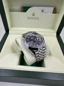 ROLEX DATEJUST 41 RHODIUM STAINLESS STEEL JUBILEE 41MM 126300 B+P