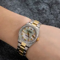 ROLEX DATEJUST 31MM 6824 MOTHER OF PEARL DIAMOND DIAL TWO TONE OYSTER BRACELET