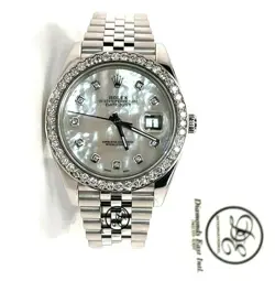 ROLEX DATE-JUST 126300 CUSTOM MOP DIAMOND DIAL AND DIAMOND BEZEL PAPERS