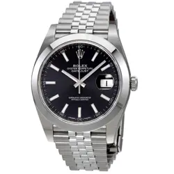 ROLEX DATEJUST BLACK DIAL AUTOMATIC MEN'S JUBILEE WATCH 126300BKSJ 842047117071