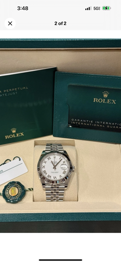 NEW 2025 ROLEX DATEJUST WHITE ROMAN 41MM FULL SET 126334