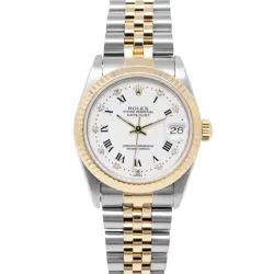 ROLEX DATEJUST 31MM GOLD & STEEL 68273 WHITE ROMAN DIAL