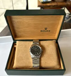 1991 Rolex Air-King Oyster Perpetual Black Dial Beautiful Oyster Bracelet w Box