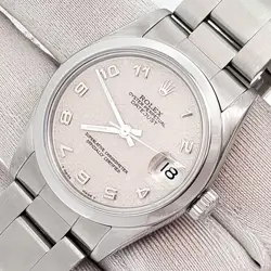 ROLEX DATEJUST 31MM CREAM JUBILEE ARABIC DIAL STEEL OYSTER WATCH 68240