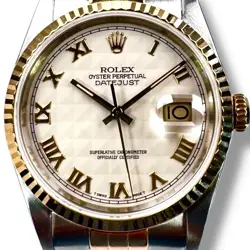 ROLEX DATEJUST 16233  IVORY PYRAMID DIAL