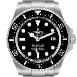 ROLEX SEADWELLER DEEPSEA 44 BLACK DIAL STEEL MENS WATCH 136660 BOX CARD
