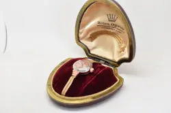 1935 LADIES ART DECO GOLD & STEEL ROLEX 'EGYPTIAN'  WRIST WATCH WITH BOX