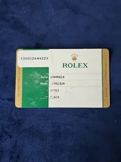 CARD ROLEX SUBMARINER DATE 16613LN