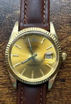 ROLEX OYSTER PERPETUAL DATEJUST MEN'S 14K YELLOW GOLD WATCH