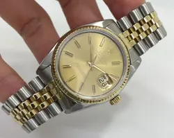 SERVICED ROLEX DATEJUST 36MM 16013 GHOST DIAL GOLD AND STEEL TWO TONE JUBILEE
