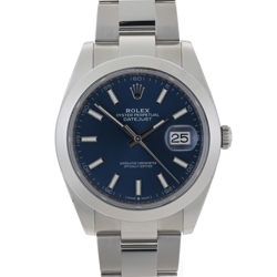 2024 ROLEX DATEJUST 126300 BLUE 41MM AUTOMATIC MEN'S WATCH + BOX & PAPERS