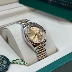 Rolex Lady-Datejust 28  Champagne Index Two Tone Yellow Gold Jubilee
