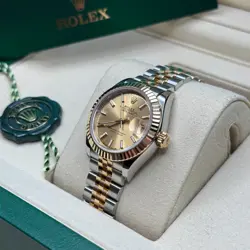 Rolex Lady-Datejust 28  Champagne Index Two Tone Yellow Gold Jubilee