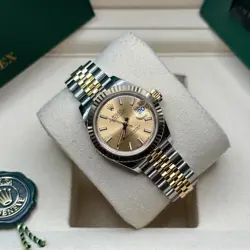 Rolex Lady-Datejust 28  Champagne Index Two Tone Yellow Gold Jubilee