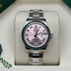 ROLEX DATEJUST 31 NEW 2025 PINK ROMAN DIAMOND 6 DIAL FLUTED BEZEL JUBILEE