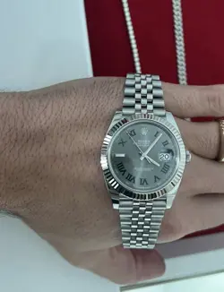 ROLEX DATEJUST WIMBLEDON 126334 SILVER JUBILEE WITH 18K WHITE BEZEL