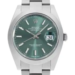 ROLEX DATEJUST 41 126300 MINT GREEN 3 ROW OYSTER BRACELET RANDOM NUMBER SECO...