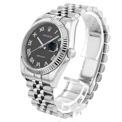 ROLEX DATEJUST 10P DIAMOND 116234G BLACK CARVING COMPUTER ROMAN 5 JUBILEE 683519