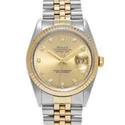 ROLEX DATEJUST 16233G CHAMPAGNE/DIAMOND WATCH 677714