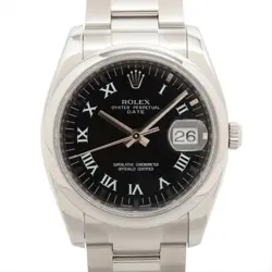 ROLEX OYSTER PERPETUAL DATE 115200 SS SS AT BLACK DIAL