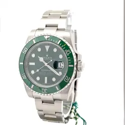 ROLEX SUBMARINER 116610LV SILVER OYSTER BRACELET WITH GREEN BEZEL MEN'S WATCH