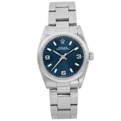 ROLEX OYSTER PERPETUAL 31MM STEEL BLUE DIAL AUTOMATIC LADIES WATCH 67480