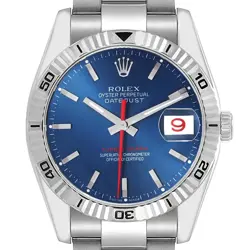 ROLEX DATEJUST TURNOGRAPH STEEL WHITE GOLD MENS WATCH 116264 BOX CARD