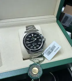 2025 ROLEX AIR-KING 126900 SILVER OYSTER BRACELET WITH SILVER BEZEL