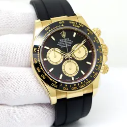 ROLEX 126518LN COSMOGRAPH DAYTONA 18K YELLOW GOLD WITH BLACK DIAL ON OYSTERFLEX
