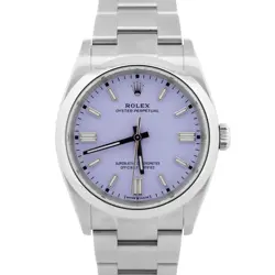 NEW AUGUST 2025 PAPERS ROLEX OYSTER PERPETUAL LAVENDER STEEL 36MM 126000 BOX