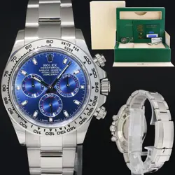 2021 NEW PAPERS ROLEX DAYTONA BLUE DIAL CHRONO 116509 COSMOGRAPH WHITE GOLD