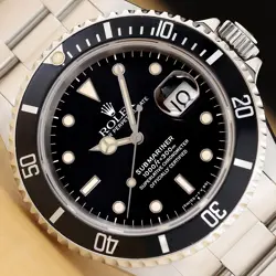 ROLEX MENS SUBMARINER DATE 16610 BLACK STAINLESS STEEL 40MM OYSTER WATCH
