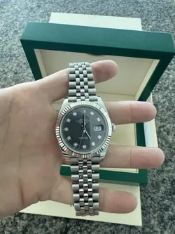 MENS ROLEX DATEJUST 41MM RHODIUM JUBILEE BRACELET WITH DIAMONDS