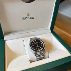 ROLEX EXPLORER I BLACK DIAL 39MM STAINLESS STEEL WATCH BOX AND PAPERS 214270