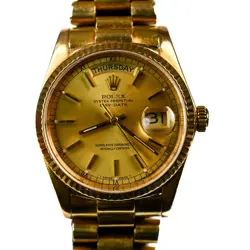 ROLEX DAY-DATE 1981 PRESIDENT SINGLE QUICK 18038 3055 SERVICED EBAY LIVE 8/8 6PM