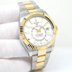 ROLEX 326933 SKYDWELLER 18K/SS WITH WHITE DIAL ON OYSTER