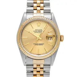 ROLEX DATEJUST 16233 CHAMPAGNE TAPESTRY WATCH 674909