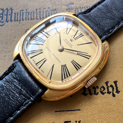 [VINTAGE] ROLEX MARCONI 1920'S GOLD DIAL 18K CASE 30MM WATCH LEATHER BELT S1