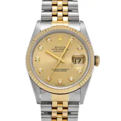 ROLEX DATEJUST 16233G CHAMPAGNE WATCH 681036