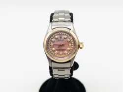 $8000 ROLEX OYSTER PERPETUAL PINK MOP DIAMOND LADIES 18K YELLOW GOLD SS WATCH