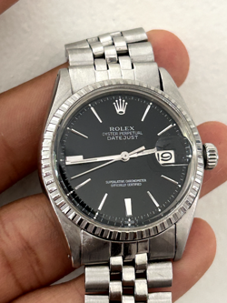 ROLEX Watch 1972 Vintage Datejust 1603 Black Dial in Stainless Steel