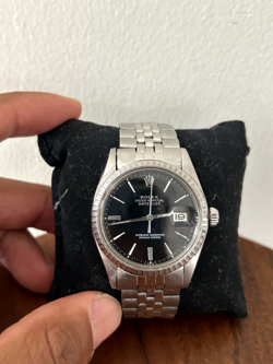 ROLEX Watch 1972 Vintage Datejust 1603 Black Dial in Stainless Steel
