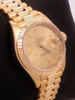 ROLEX PRESIDENT 69178 18K YELLOW GOLD STICKS DIAL LADIES WATCH *MINT CONDITION*