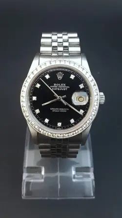 4: 1986 ROLEX OYSTER PERPETUAL DATEJUST CHRONO MENS DIAMOND SET STEEL WRISTWATCH