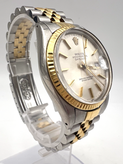 1986 2 Tone Rolex 16013 Cal.3035 Oyster Perpetual Date Just Wrist Watch W/ Box.