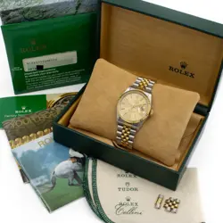 MEN'S ROLEX OP DATEJUST TWO-TONE WATCH REF.16233 W/BOX & PAPERS 36MM W175695-1
