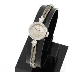 VINTAGE ROLEX LADIES 14K GOLD MANUAL COCKTAIL WATCH SILVER DIAL 15MM #W174136-1