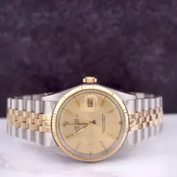 Rolex Vintage 36mm Datejust Mens Yellow Gold & Steel Watch Jubilee Dial 1601