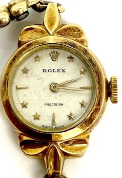 VINTAGE ROLEX  WOMENS 18K YELLOW GOLD REF-8535  17J WATCH